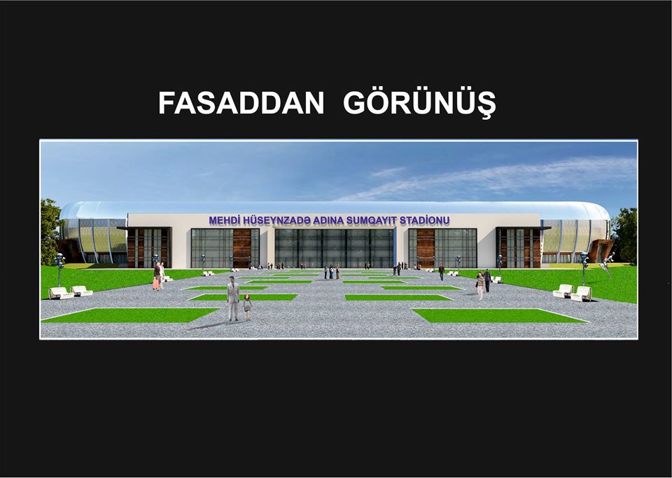 Sumqayıtda tikilən yeni stadionun görüntüləri - FOTO