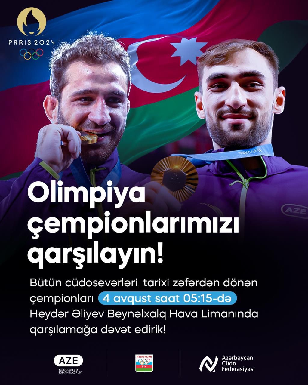 Olimpiya çempionlarımız Vətənə qayıdırlar