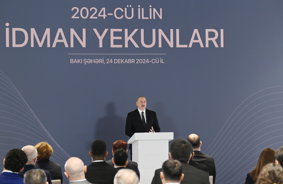 Prezident İlham Əliyev 2024-cü ilin idman yekunlarına həsr olunan mərasimdə iştirak edib&nbsp;&nbsp;