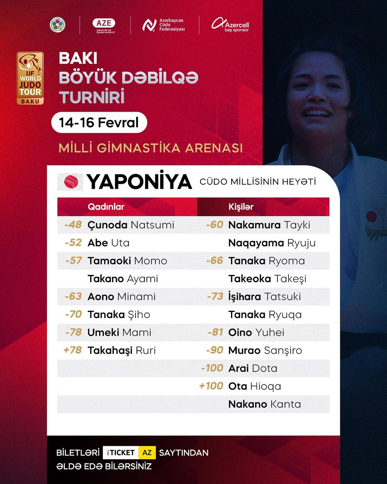 Yaponiyanın Bayıya Olimpiya və dünya çempionları ilə gəlir