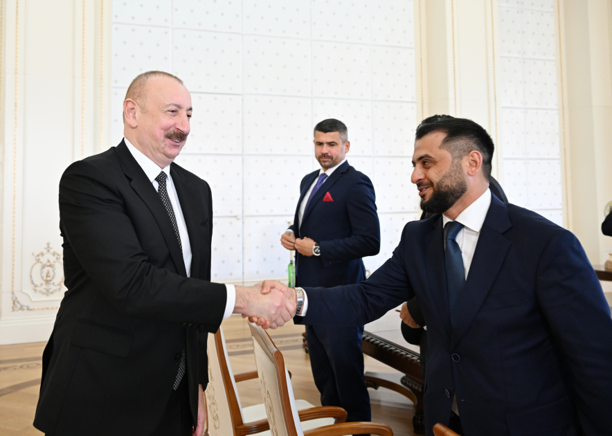 Prezident İlham Əliyev minifutbol üzrə dünya çempionatının qalibi olan Azərbaycan milli komandasının üzvlərini qəbul edib