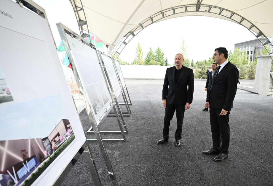 Prezident İlham Əliyev Yevlax Olimpiya İdman Kompleksində görülmüş işlərlə tanış olub