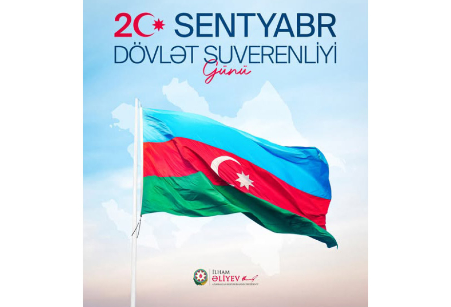 Azərbaycan Prezidenti Dövlət Suverenliyi Günü ilə bağlı paylaşım edib