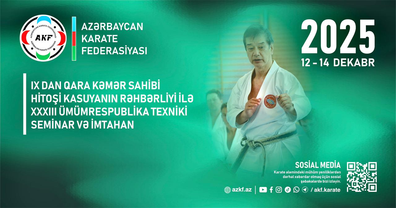 Karate üzrə XXXIII Ümumrespublika texniki seminarı və imtahan keçiriləcək