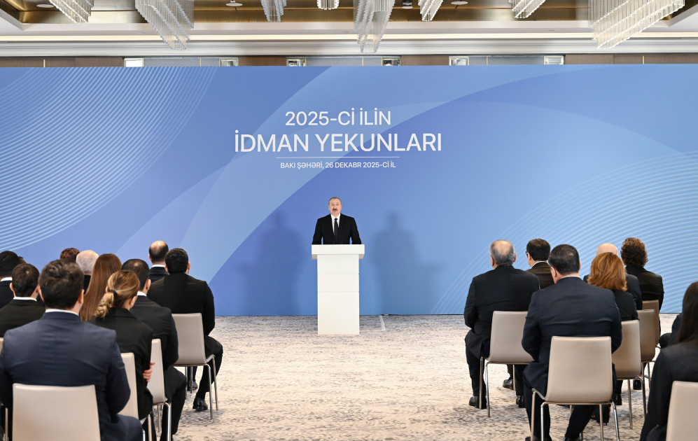 Prezident İlham Əliyev 2025-ci ilin idman yekunlarına həsr olunan mərasimdə iştirak edib