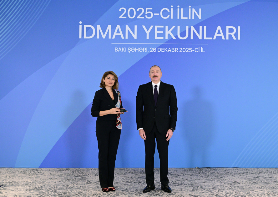 Prezident İlham Əliyev 2025-ci ilin idman yekunlarına həsr olunan mərasimdə iştirak edib