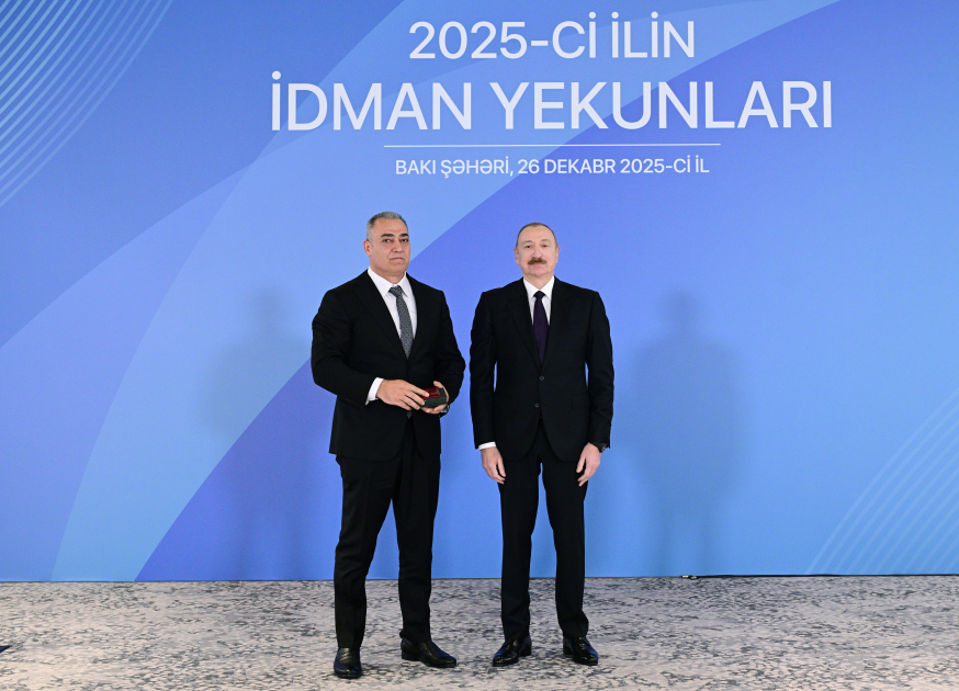 Prezident İlham Əliyev 2025-ci ilin idman yekunlarına həsr olunan mərasimdə iştirak edib
