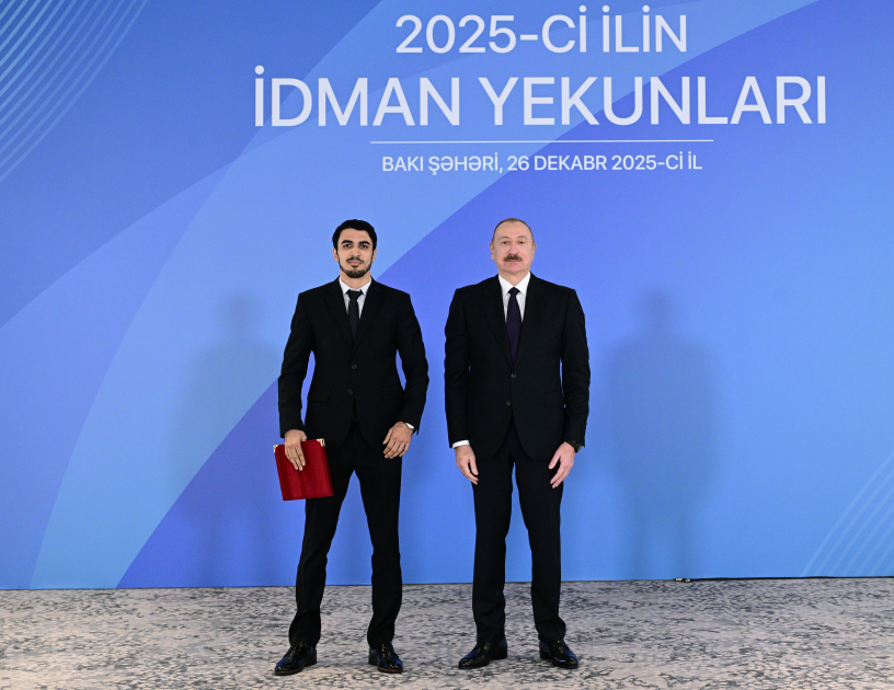 Prezident İlham Əliyev 2025-ci ilin idman yekunlarına həsr olunan mərasimdə iştirak edib
