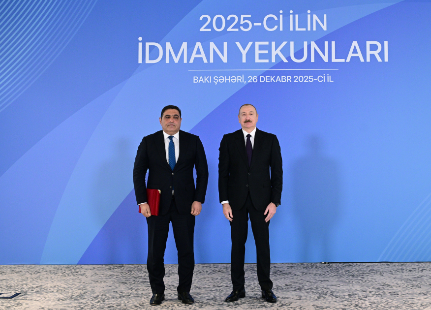 Prezident İlham Əliyev 2025-ci ilin idman yekunlarına həsr olunan mərasimdə iştirak edib