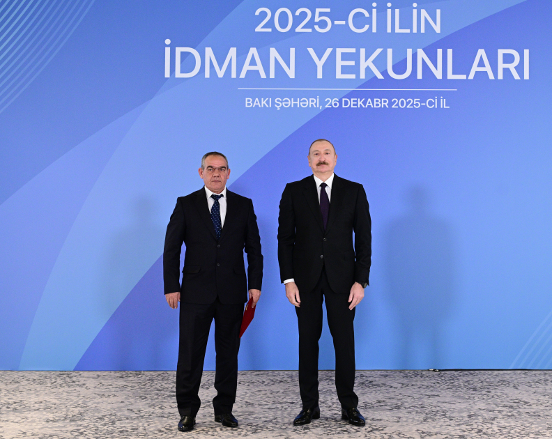 Prezident İlham Əliyev 2025-ci ilin idman yekunlarına həsr olunan mərasimdə iştirak edib