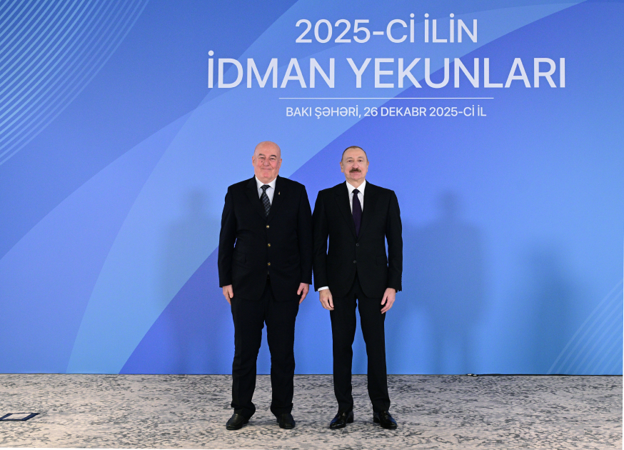 Prezident İlham Əliyev 2025-ci ilin idman yekunlarına həsr olunan mərasimdə iştirak edib