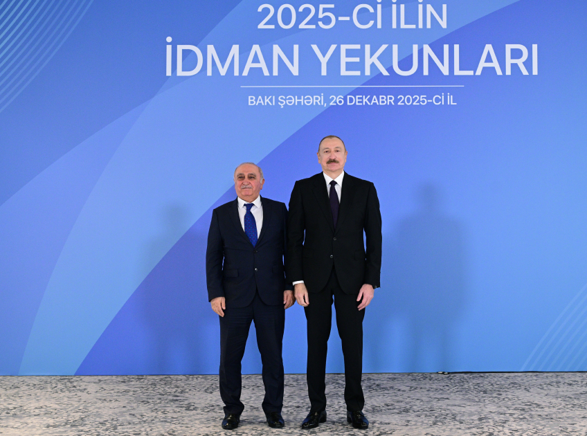 Prezident İlham Əliyev 2025-ci ilin idman yekunlarına həsr olunan mərasimdə iştirak edib