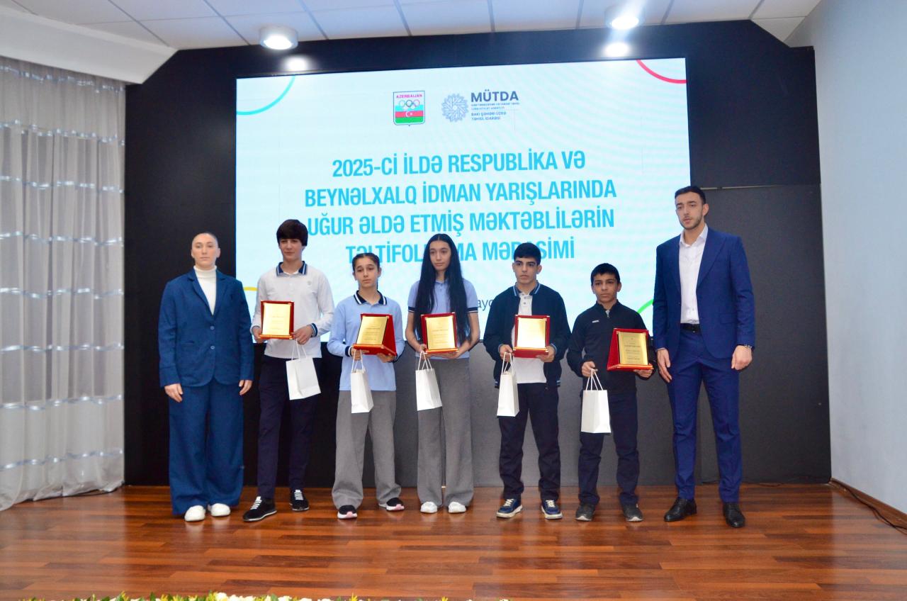İdman sahəsində uğur qazanan məktəblilər Milli Olimpiya Komitəsində təltif olundu