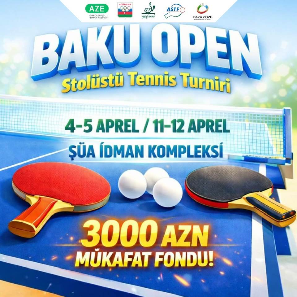 Stolüstü tennisçilər "Baku Open"də bir araya gələcək