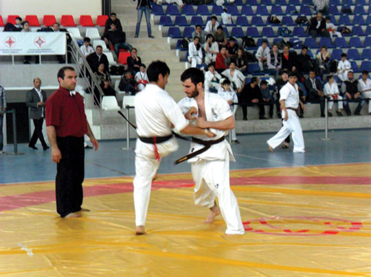 Karateçilər çempionat yarışlarında
